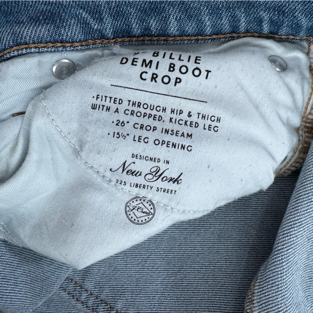 J. Crew Billie Demi Boot cut Crop Jeans 26 4 mid rise distressed casual ankle - Picture 7 of 12